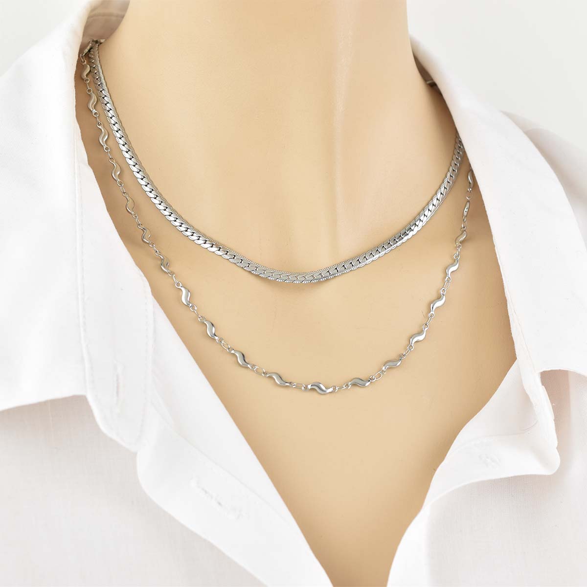 Wavy Chain Silver 4MM Αλυσίδα λαιμού από ανοξείδωτο ατσάλι 316L